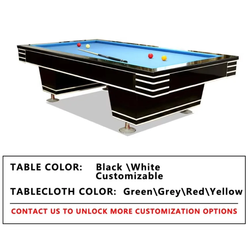 Luxurious Solid Wood and Slate Pool Table with Plastic Pockets Durable Home & Club Use Billiard Table