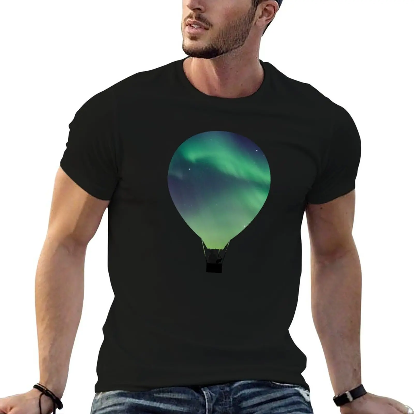 Aeronaut, Lee Scoresby and His Daemon Hester in His Hot Air Balloon On A Transparent Background T-Shirt