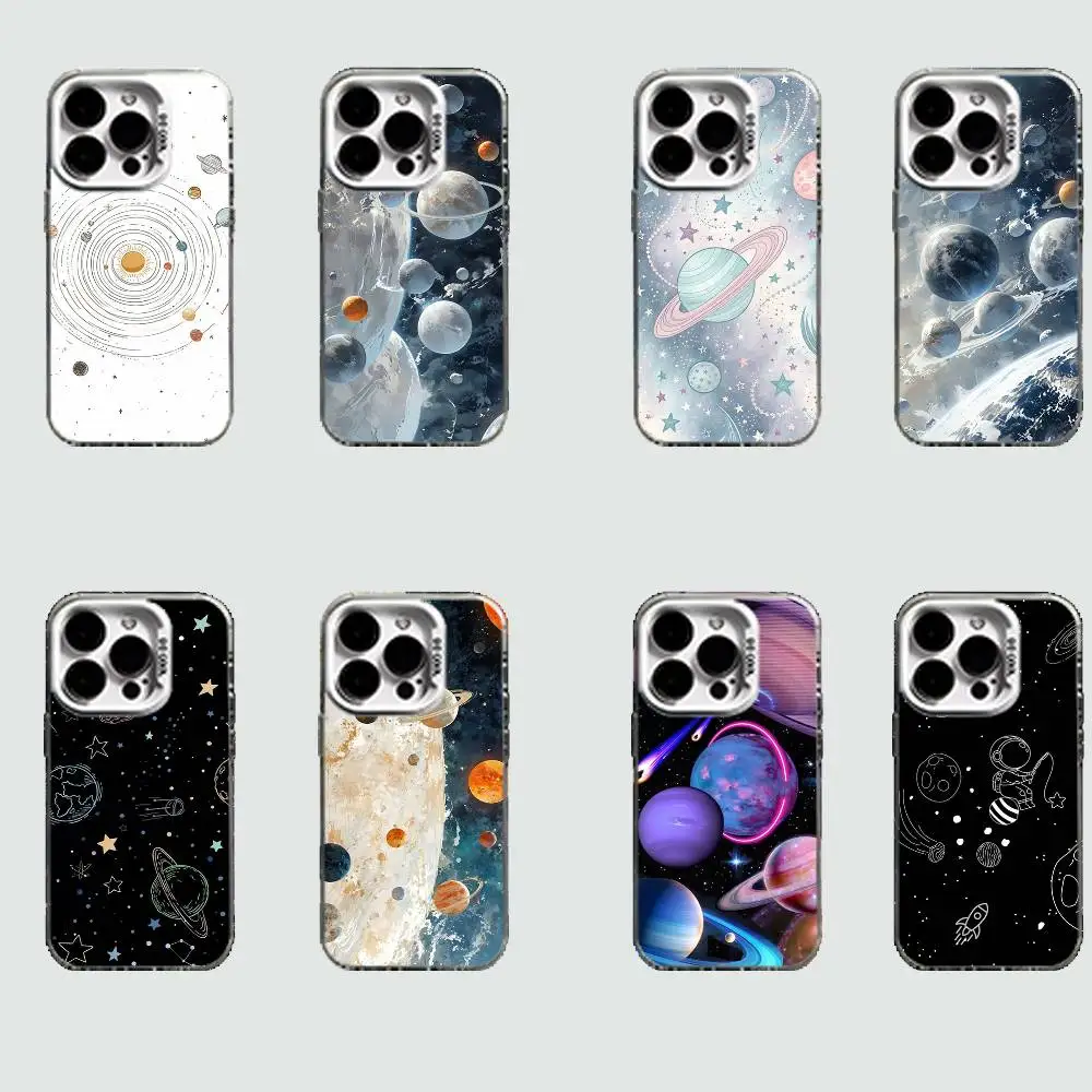 

Space Galaxy Series Case for iPhone 16 15 14 13 12 11 Pro Max Plus Air 16E X XR XS Max Hard Shockproof Bumper Cover