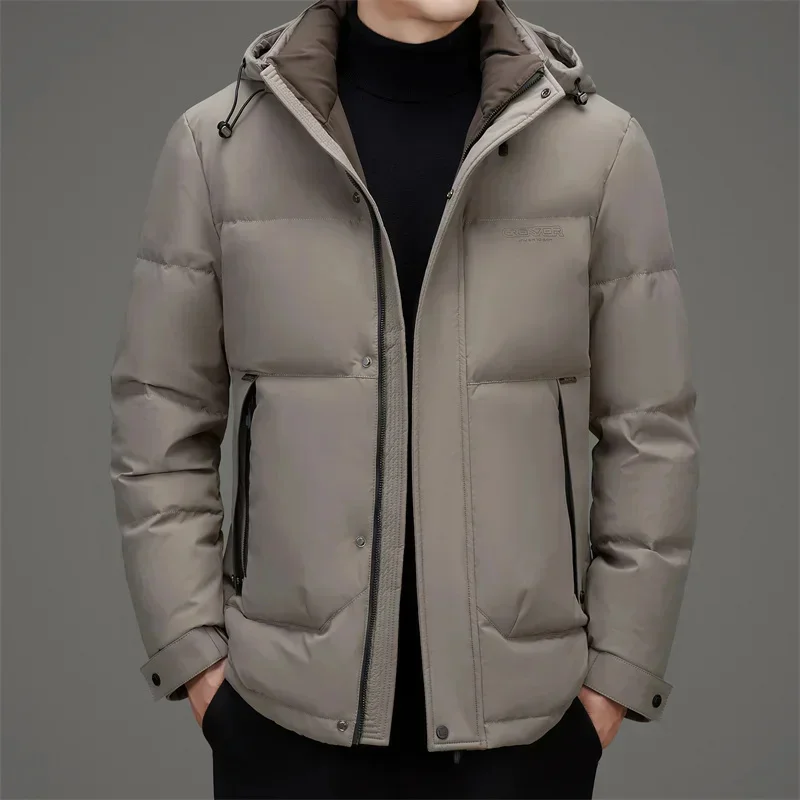 Designer Clothes Men Hooded Winter Short Down Jacket Puffer Male Padding Men's Cold Padded Man Jackets New in Coats