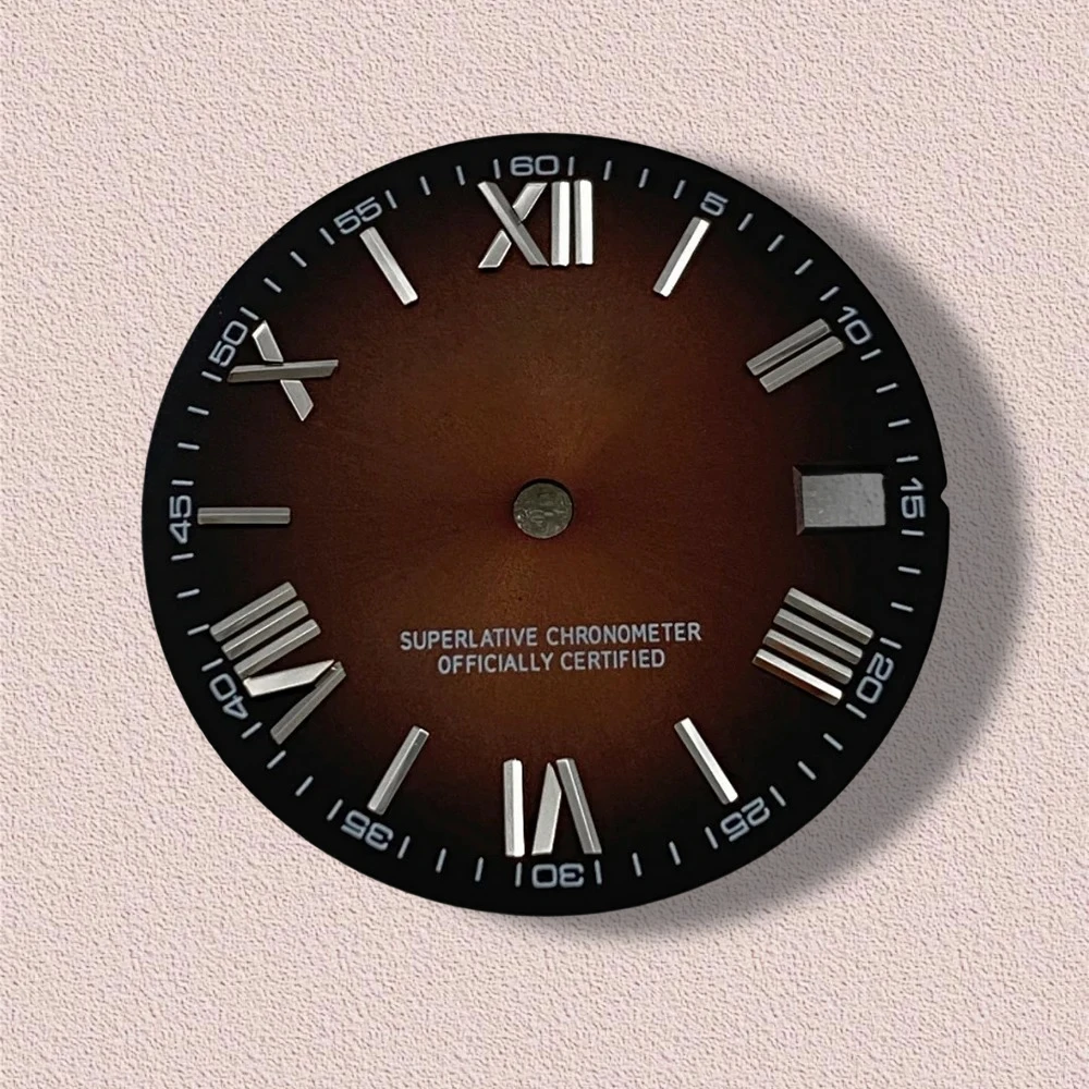 S-Logo, römische Ziffer, 28,5 mm NH35-Zifferblatt, geeignet für NH35/NH36-Uhrwerk, hochwertiges NH35-Zubehör ﻿ Uhrenmodifikation