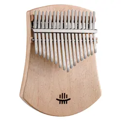 17 Keys Kalimba Finger Piano Single Solid Wood Kalimba with Tuning Hammer Burlap Bag Wiping Cloth Scale Sticker English Score