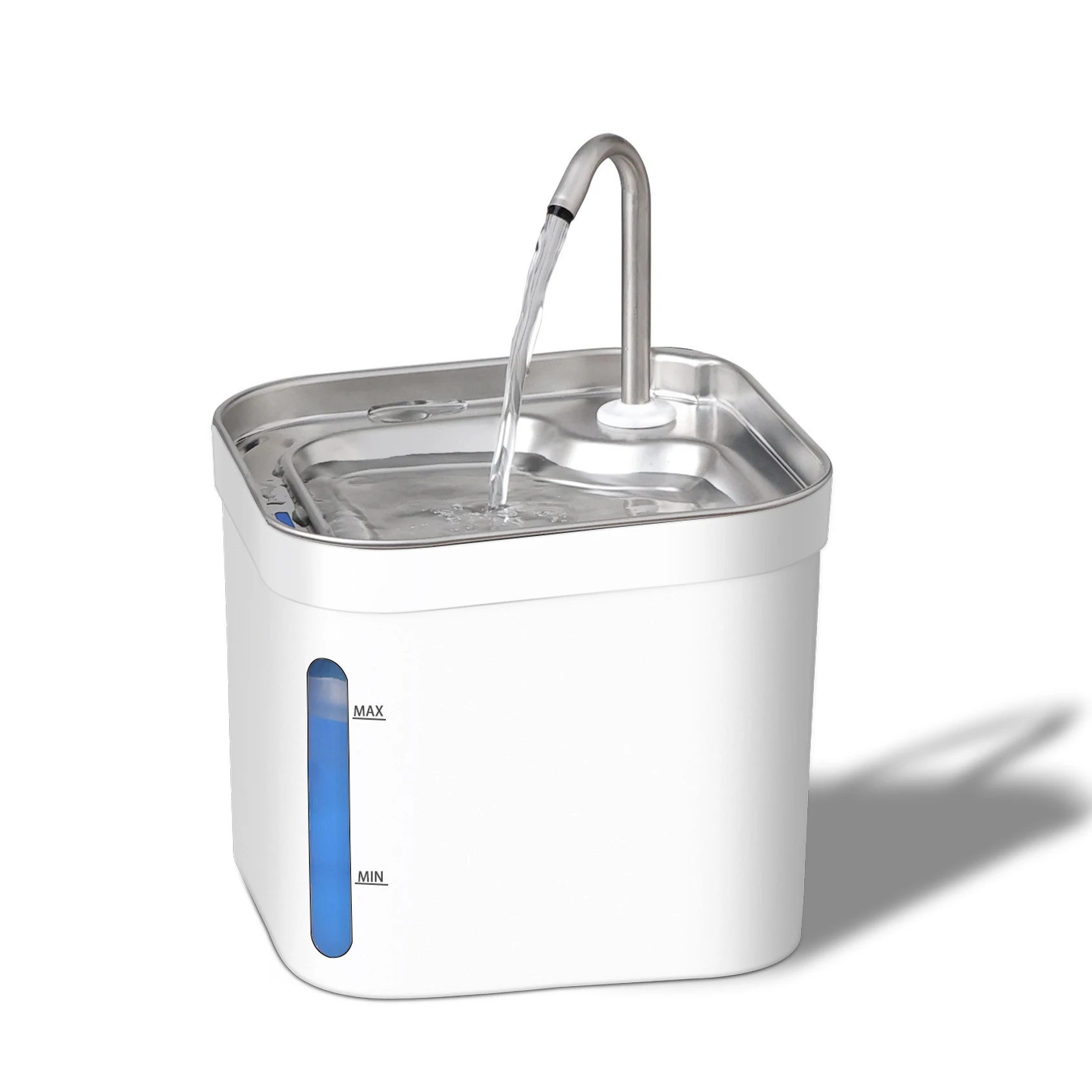 2,2 l Edelstahl Katze automatischer Trinkbrunnen Hund Katze Haustier Doppelkopf leise Pumpe Wassersp ender
