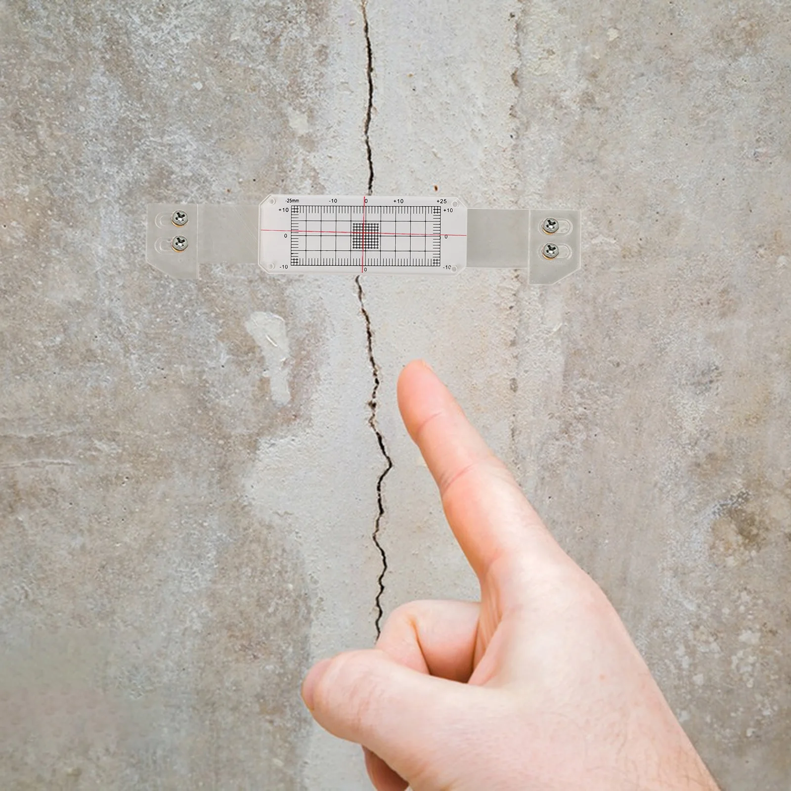

Crack Monitoring Acrylic Gap Measuring Tool Portable Width Gauge Construction Wall Ruler Crack Ruler