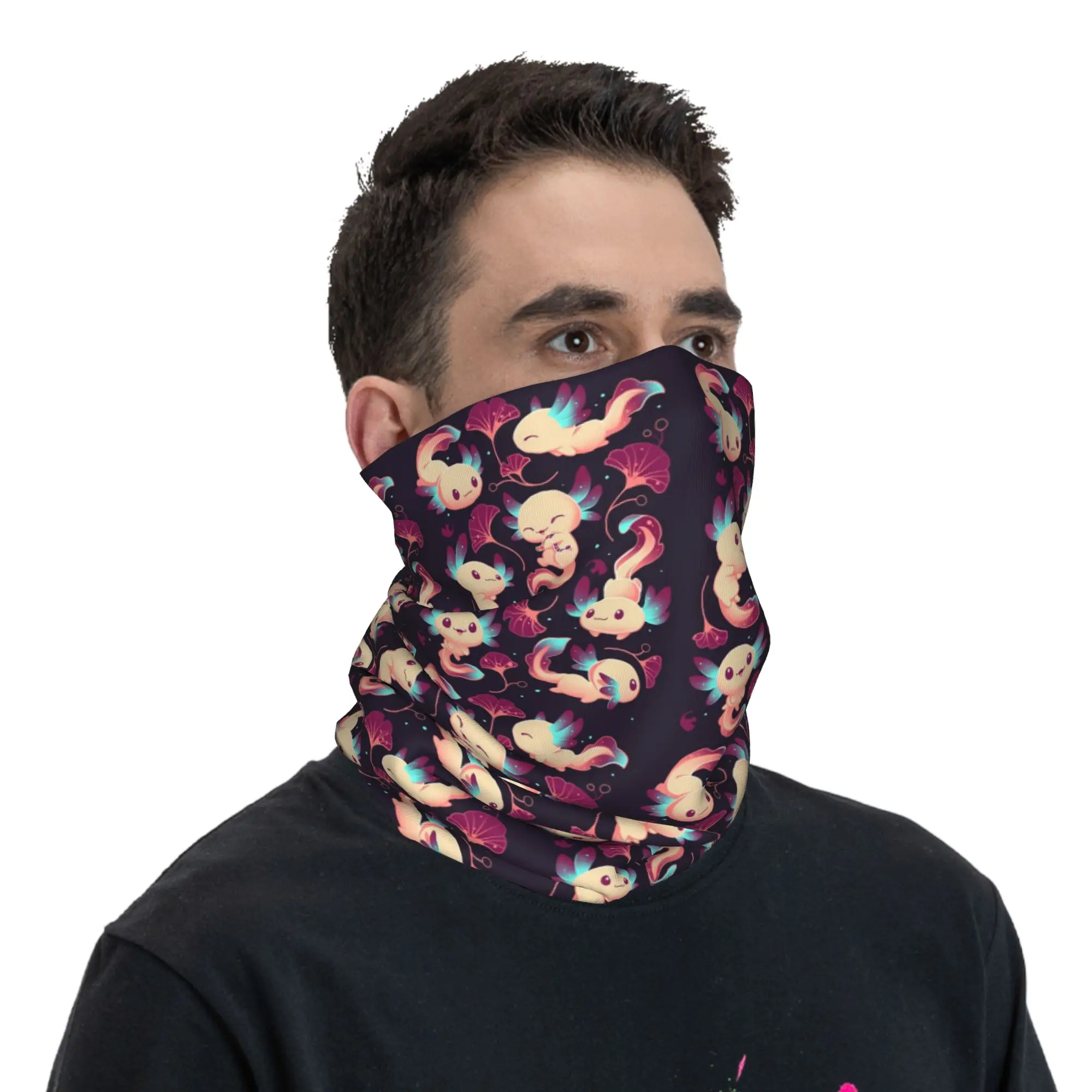 

Just A Girl Who Loves Axolotl Ambystoma Mexicanum Bandana Neck Cover Шарф с принтом Маска для лица Велоспорт для мужчин Женщин Взрослых