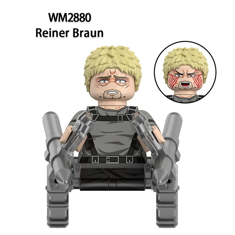 هجوم جديد على تيتان اللبنات إرين جايجر ليفي أكرمان ميكاسا أكرمان ألعاب شخصيات الحركة الصغيرة