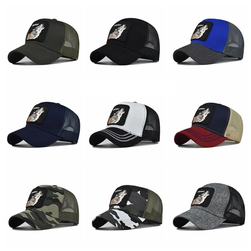 Fashion Animals Embroidery Baseball Caps Men Women Snapback Hip Hop Hat Summer Breathable Mesh Sun Gorras Unisex Streetwear Bone