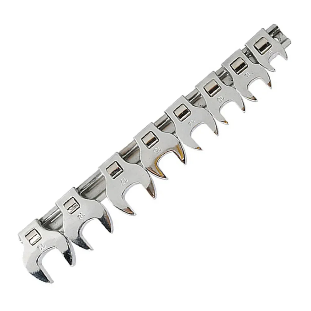 8Pcs 3/8Inch Drive Crowfoot Wrench Set 10-22mm Metric/S A E Imperial Crow Foot Keys Set And 45 Teeth Ratchet Spanner