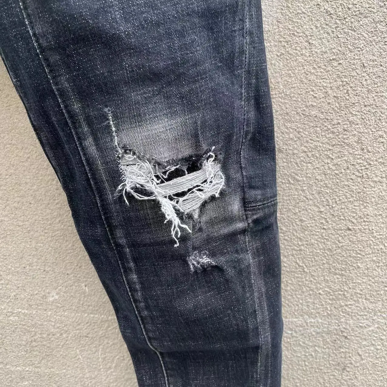 starbags dsq t160 Men's Jeans Ripped patch Trend Elastic slim small foot pants 100 match men's pants