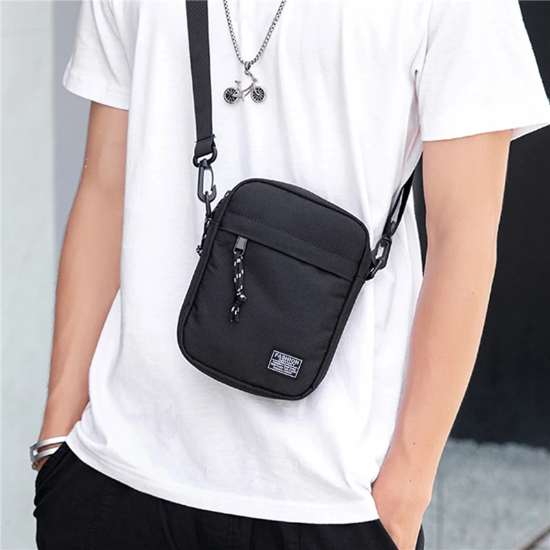 Oxford Men\'s Crossbody Shoulder Bag Casual Diagonal Day Tide Small Square Bag for Men Purses Cross Body Boys Travel Canvas Bag