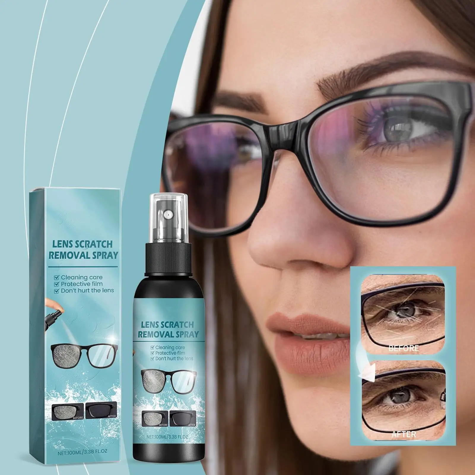Lens Scratch Remover Spray Repair Kit for Eyeglasses Camera Smartphone Screen Watch Electronics Microscope Optics Instrument