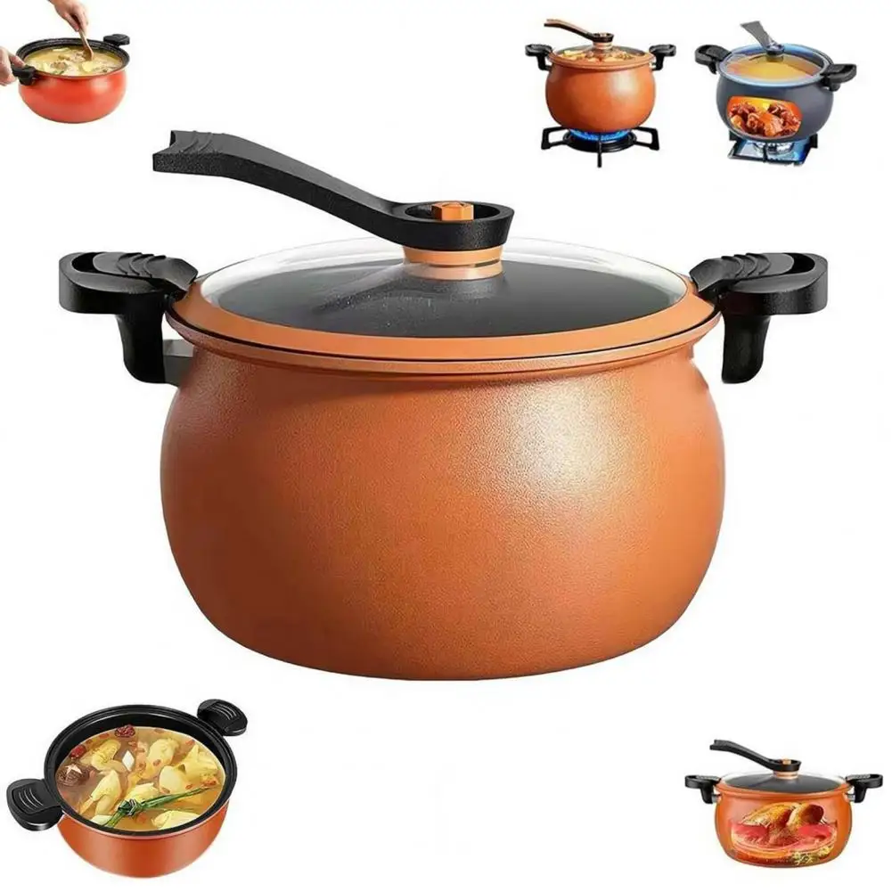 

Микропрессоварка большой емкости с антипригарным покрытием, электрическая скороварка с предохранительным клапаном, стеклянная крышка, быстрое и эффективное приготовление