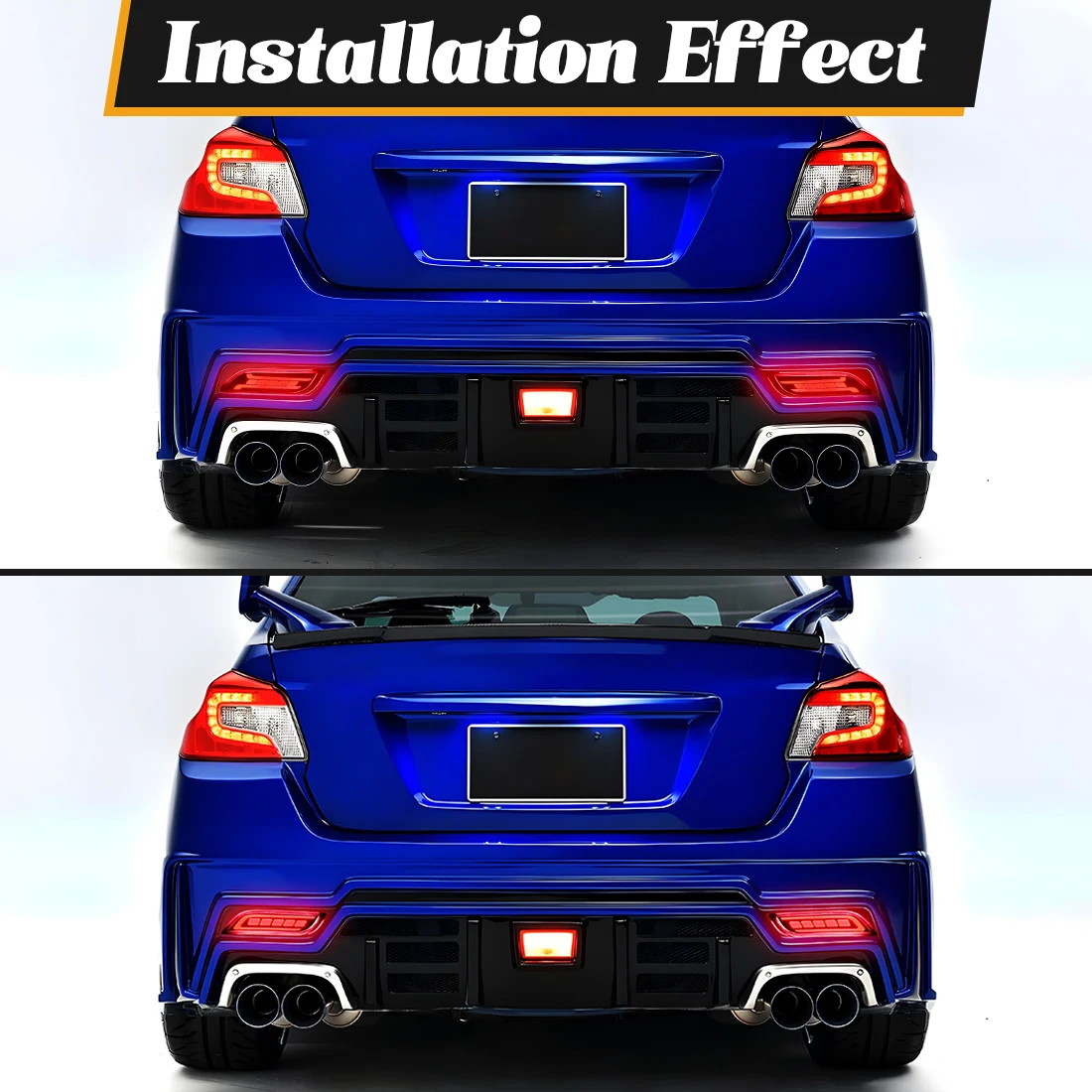 For Subaru Impreza WRX STi XV Crosstrek LED Rear Bumper Reflector Lights Warning Brake Dynamic Turn Signal Car Accessories 12V