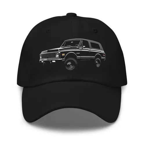 Gorra estilo Dad Hat negra para camioneta todoterreno 4x4 vintage, para Chevrolet K5 Blazer de 1969