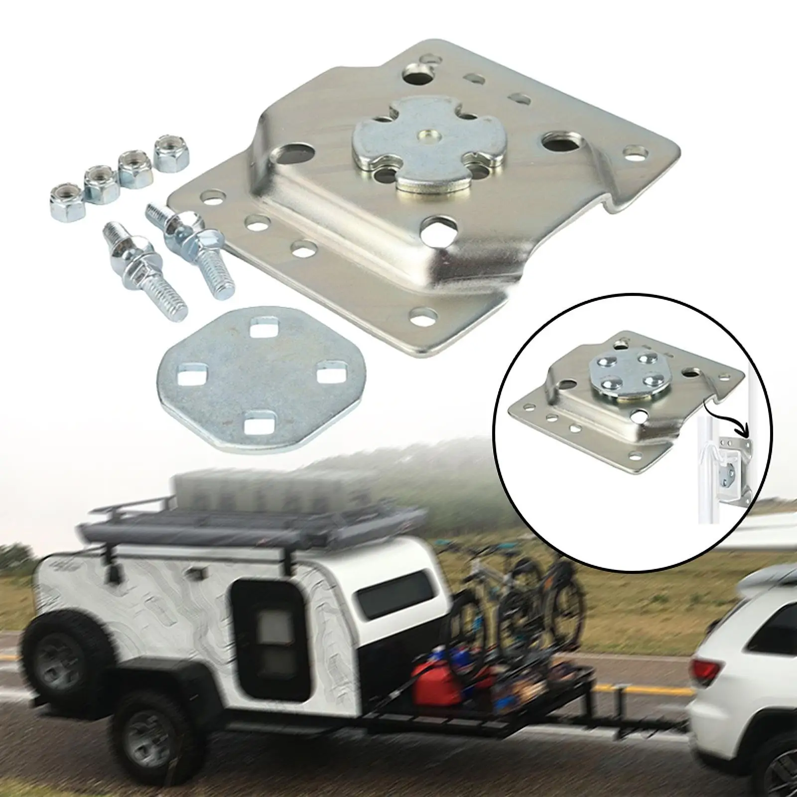 

Замена адаптера пластины для крепления прицепа RV 5,7x6,8 дюйма для RAM MJ-1200 MJ-1500, прочная простая сборка, запасные части