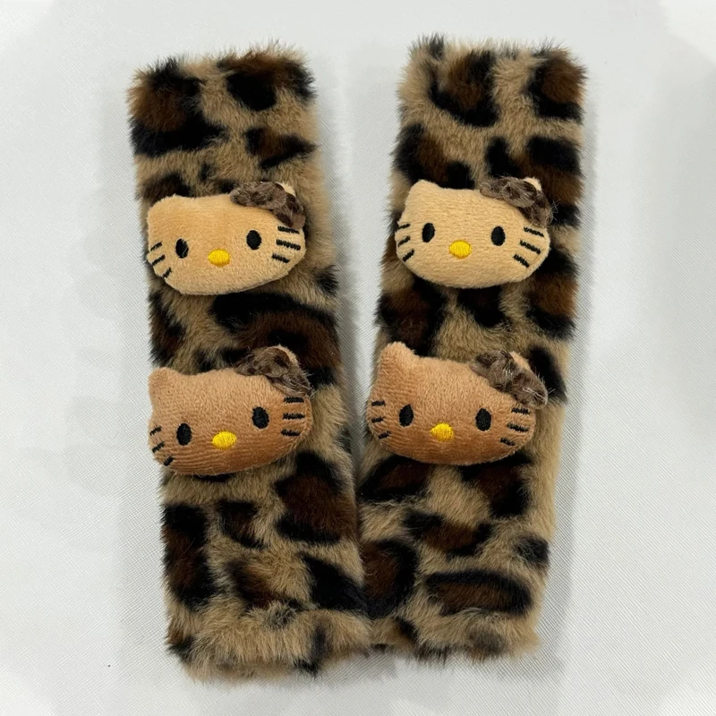 1PCS Kawaii Sexy Plush Leopard Car Seat Belt Shoulder Cover Decoration Creative Friend Birthday Gift Car Decoration