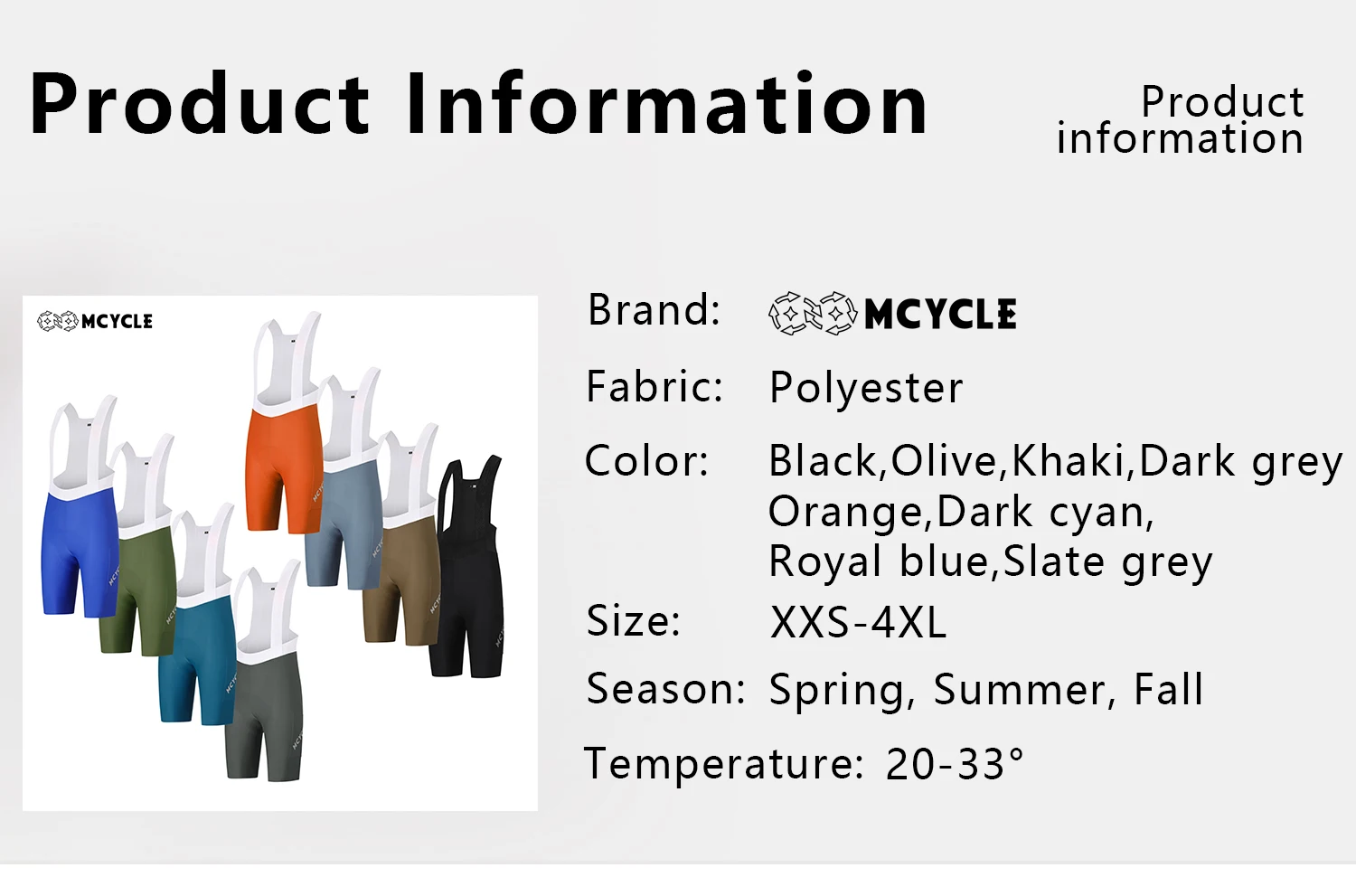 Mcycle Fahrrad-Trägerhose mit Polsterung für Herren, MTB-Radhose, Nahtlose Rennradhose, Bunte Atmungsaktive Fahrradhose – Detail 3