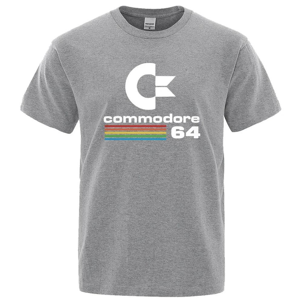 Men's Commodore 64 Printed T-shirt, Cool Vintage Design, Short-sleeved Street Shirt, Comodoro Summer C64 SID Amiga