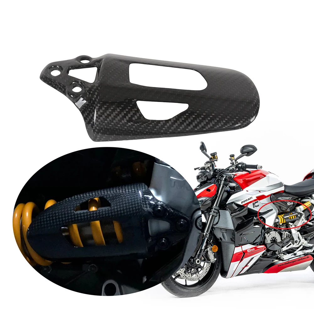 

MOTO4U 100% Carbon Fiber Shock Absorber Cover Closs Adjusting Motorcycle Fairing Part For Ducati Streetfighter V2 2021 2022