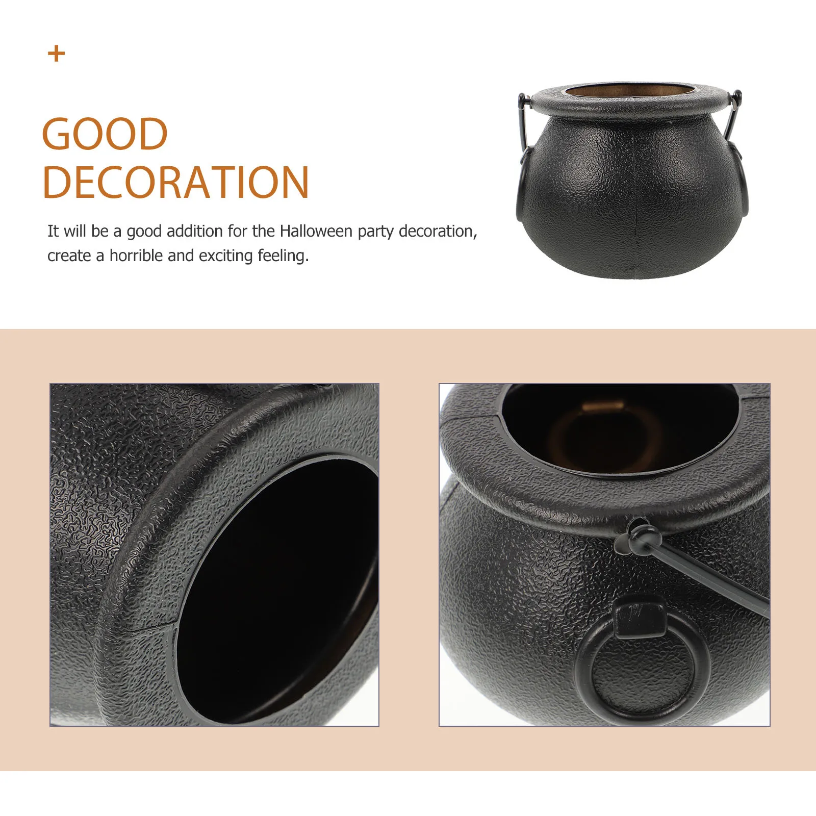 

Ciieeo 8 Pcs Mini Cauldron Candy Jar Halloween Witch Bowl Black Vintage Sweet Container Small Bucket Party Decor Toy