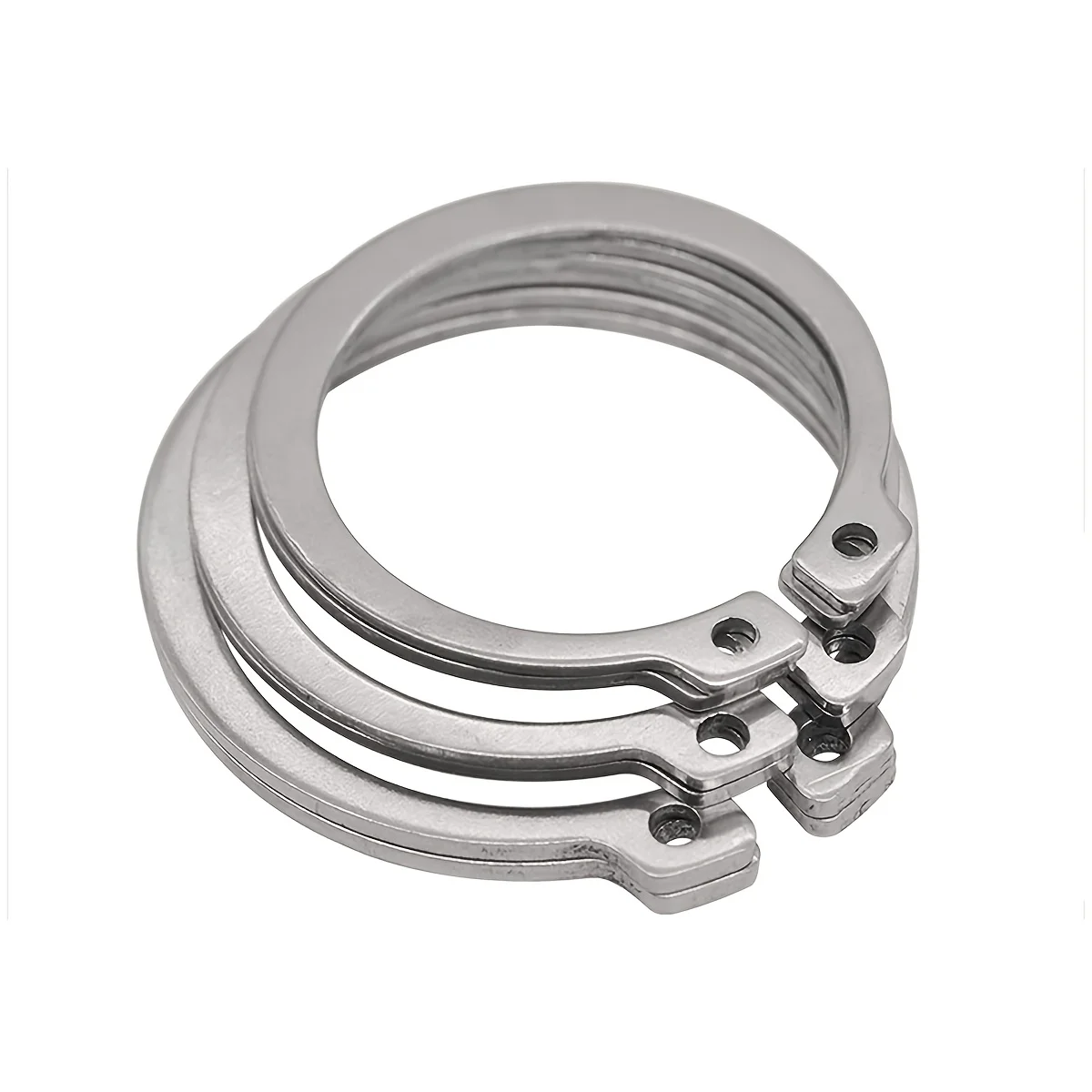 100Pcs 304 Stainless Steel External Retaining Rings Set, Metric Snap Ring Assortment Kit, C-Clips Circlip Fasteners for Shaft
