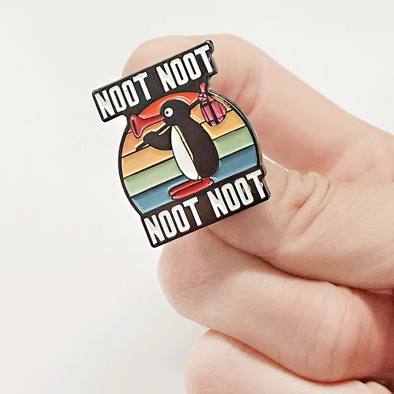 Noot Noot Penguin Enamel Pin Funny Metal Animal Badge Brooches Jewelry Backpack Accessories