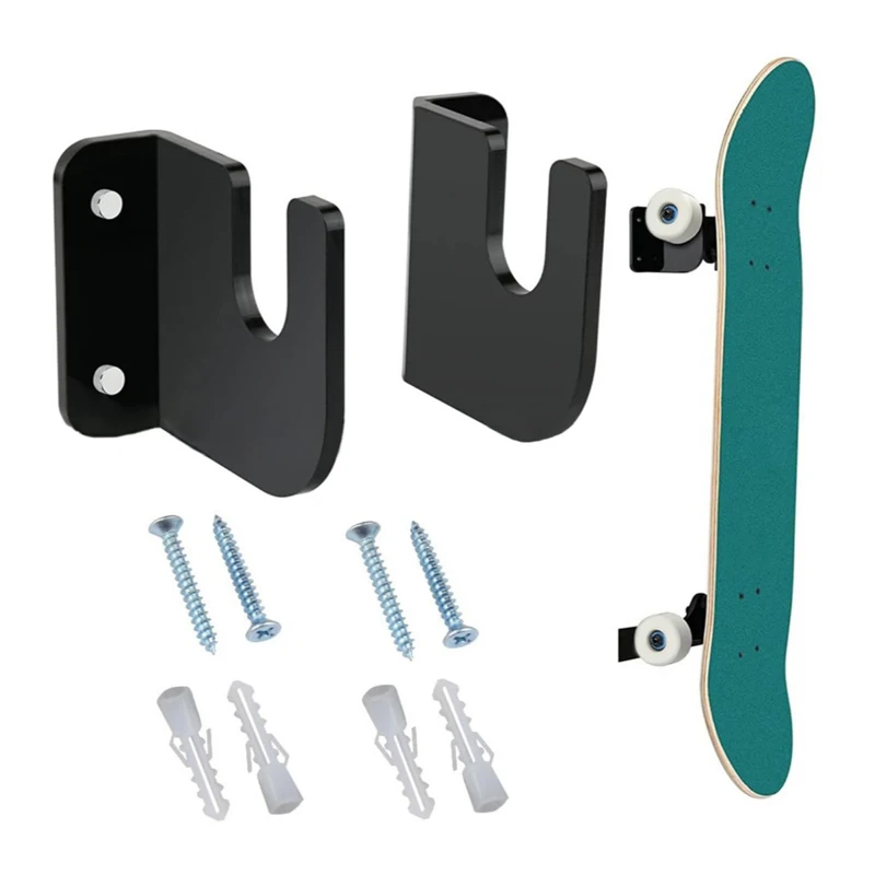 Skateboard Wall Mount Longboard Storage Display Holder Buckle Acrylic Hanger Rack Non-slip Holder for Electric Acoustic Guitars