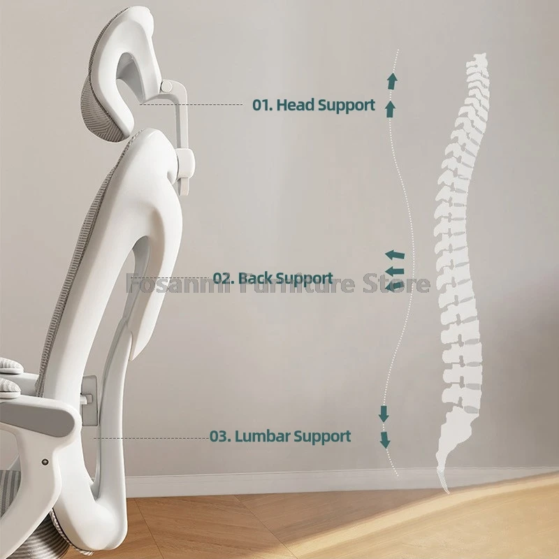 كرسي مكتب شبكي خفيف الوزن يسمح بالتهوية، كراسي كمبيوتر منزلية مريحة للألعاب، كرسي هزاز قابل للتعديل مع مسند للرأس