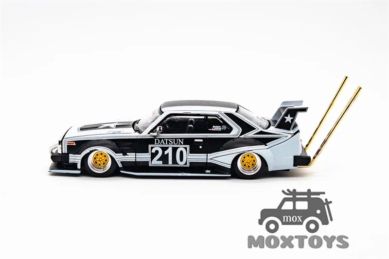 Pop Race 1:64  Skyline Mk5 C210 Kaido Racer Bosozoku Black Grey Diecast Model Car