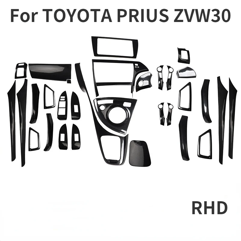 For TOYOTA PRIUS ZVW30 Prius 30 Accessories Car Interior Decoration Center Console Steering Wheel Windows Control Panel Stickers