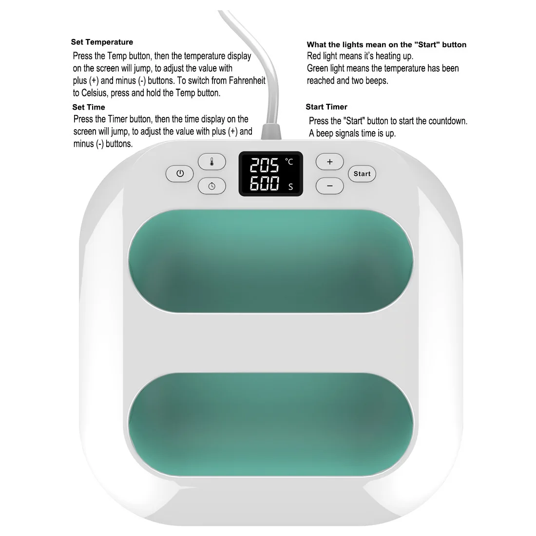 

Handheld Heat Press Machine 9''x9'' Iron Press Fast Heat Up Adjustable Temperature and Timer Auto Shutdown Safety Function 2025