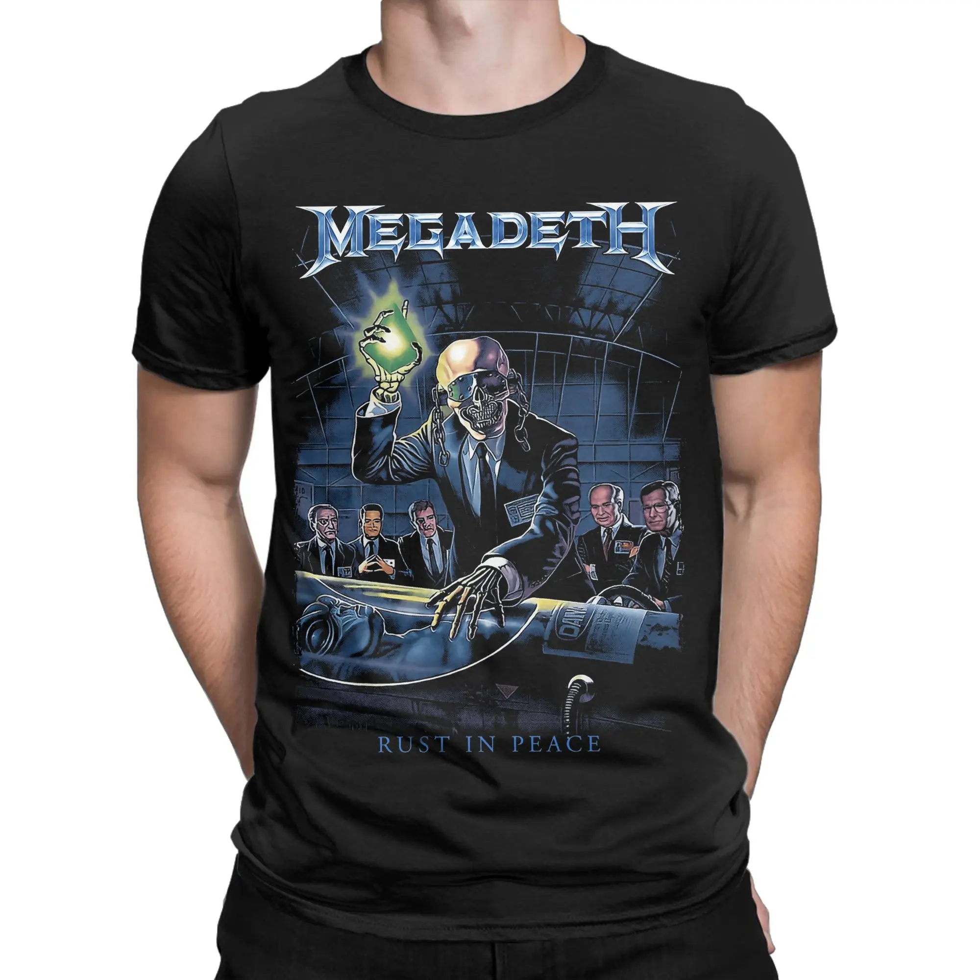

Мужские футболки Megadeths MegaRock City Rust In Peace, оригинальные футболки с короткими рукавами и круглым вырезом, футболка из чистого хлопка, подарочная одежда