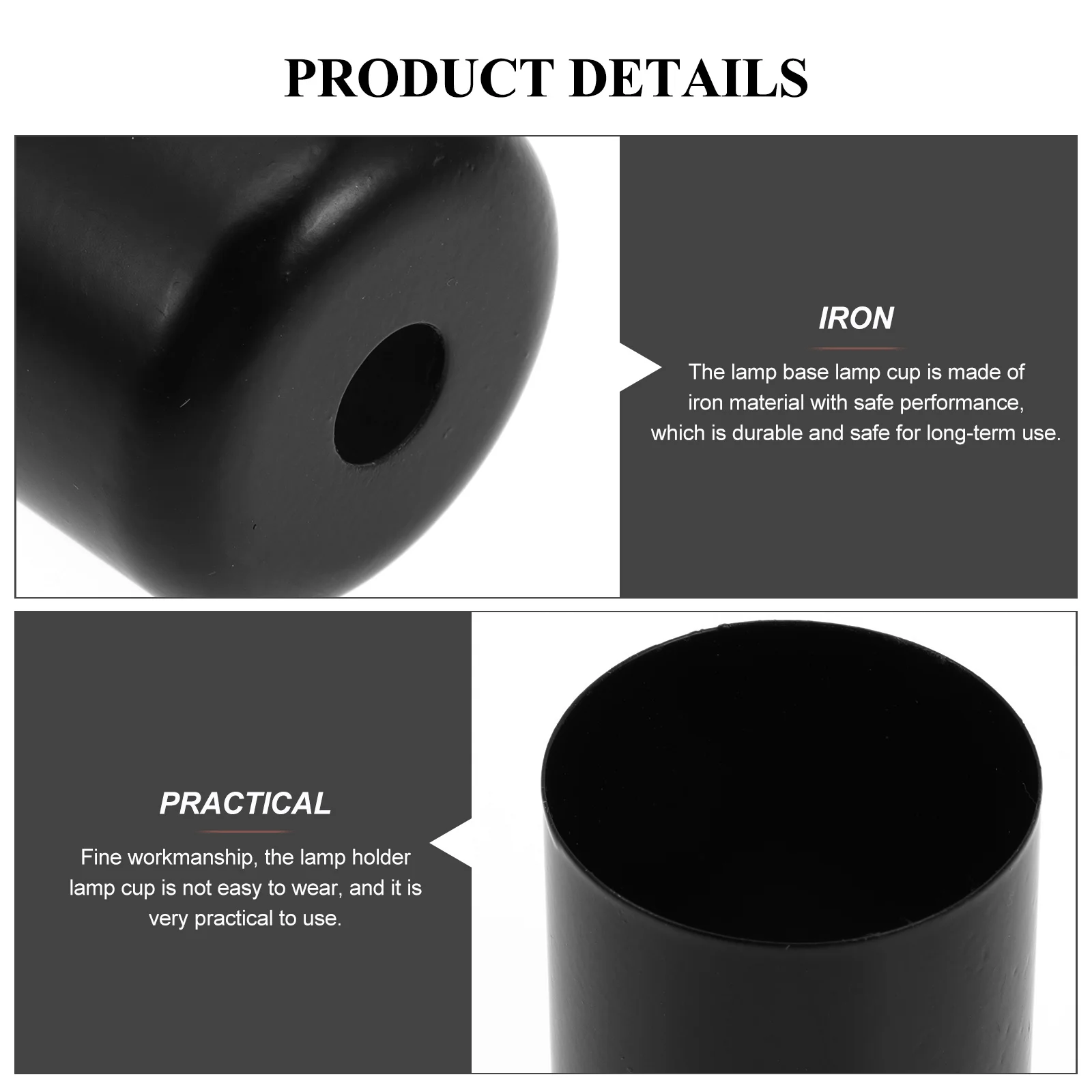 

6Pcs E27 Lamp Socket Cup Iron Art Lamp Base Metal Hanging DIY Holder for Table Pendant Lamps Home Office Restaurant Bar