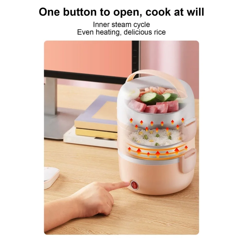 3 Layers Electric Heating Lunch Box 250W Bento Box Food Storage Warmer Container Rice Cooker 220V EU Plug