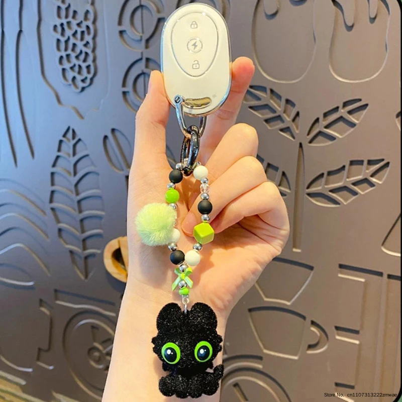 Original Genuine How To Train Your Dragon Plush Beaded Keychain Cute Toothless Doll Pendant Bag Hanging Ornament For Couples view 3
