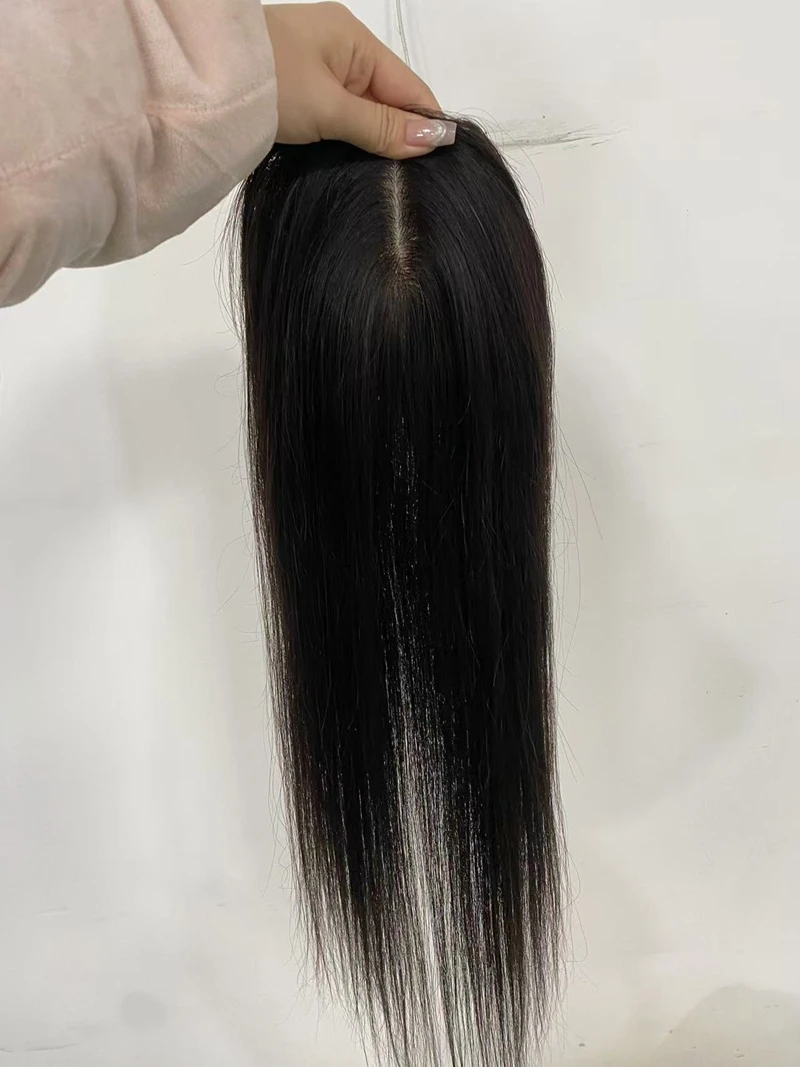 

100% девственные человеческие волосы, женский топпер, инъекционная шелковая основа, черный цвет, волосы 150%, свободный стиль высокой плотности