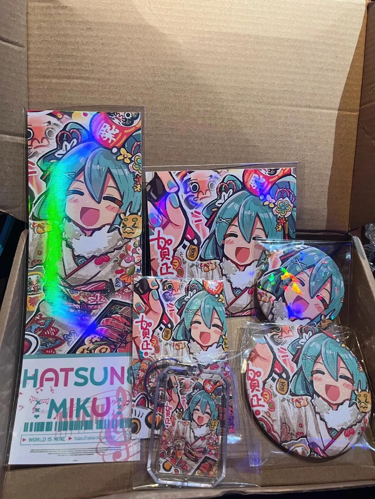 6 Pz/set Hatsune Miku Mini Carte Segnalibro Cartolina Laser Biglietto Distintivo Del Fumetto Spilla Acrilico Portachiavi Set Anime Accessori Prop
