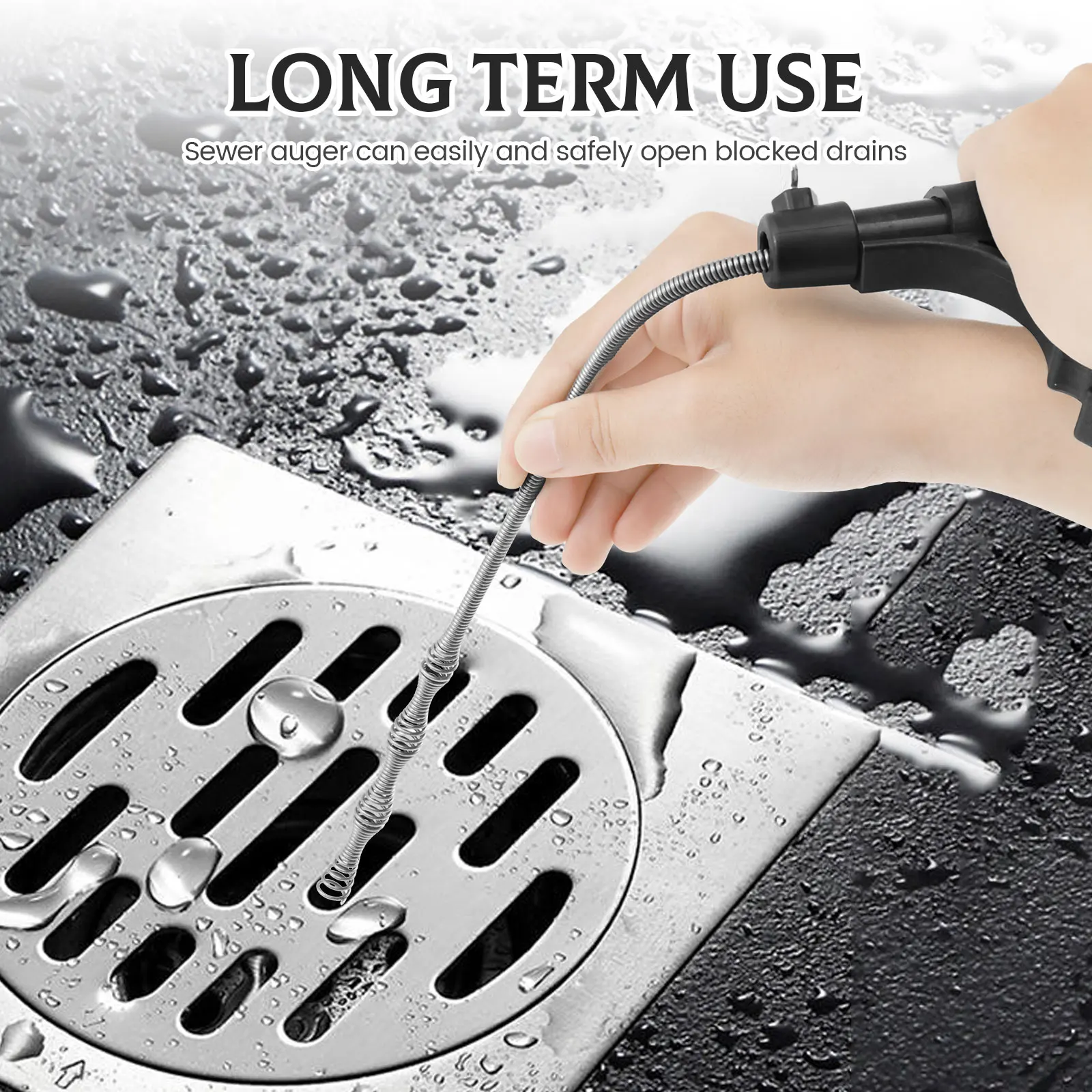 3/7/10M Auger Clog Remover Tool Kitchen Drain Pipe Sewer Unblocker Hair Blockage Cleaner Tool for Bathroom Shower Sink Toilet