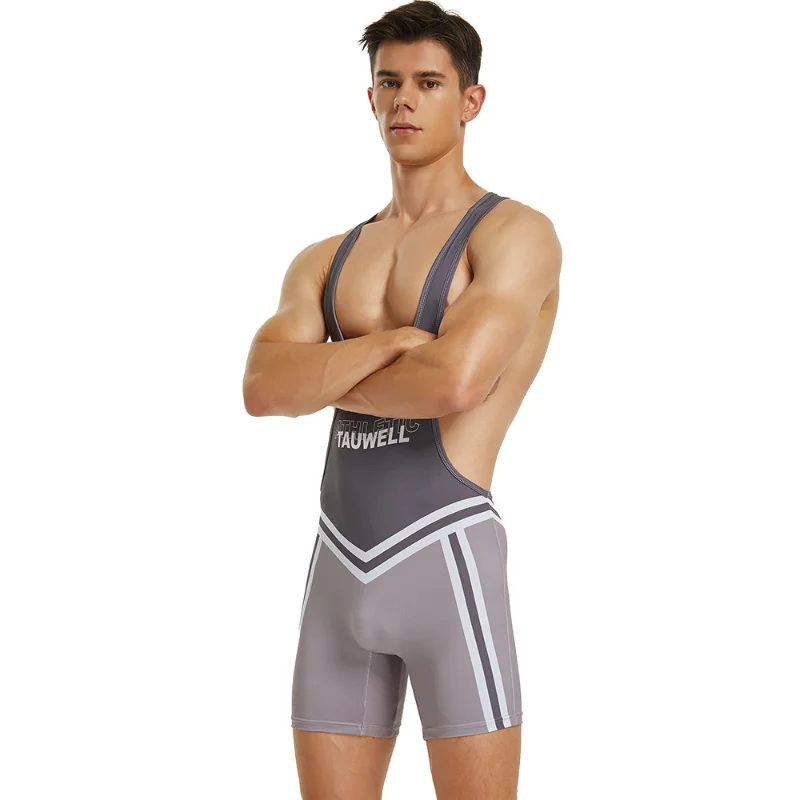 Mens Undershirts Leotard Wrestling Singlet Fitness Sports Workout Gym Bodysuits Underwear Seamless Jumpsuits One-piece Bodywear