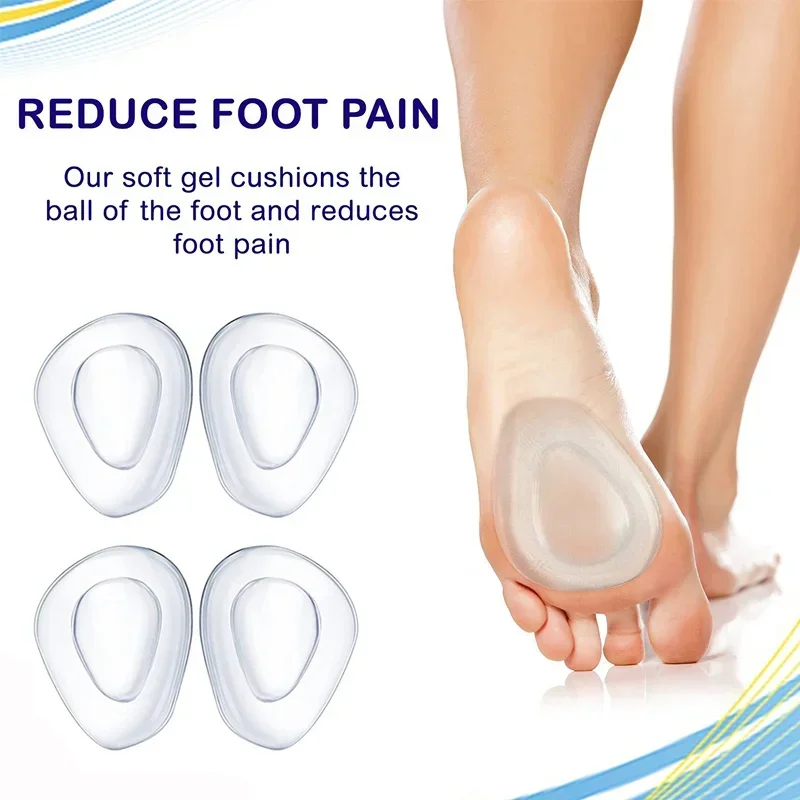 Metatarsal Insoles for Women High Heel Silicone Forefoot Anti-slip Pads Shock Absorption Massage Foot Soles Gel Inserts Cushion