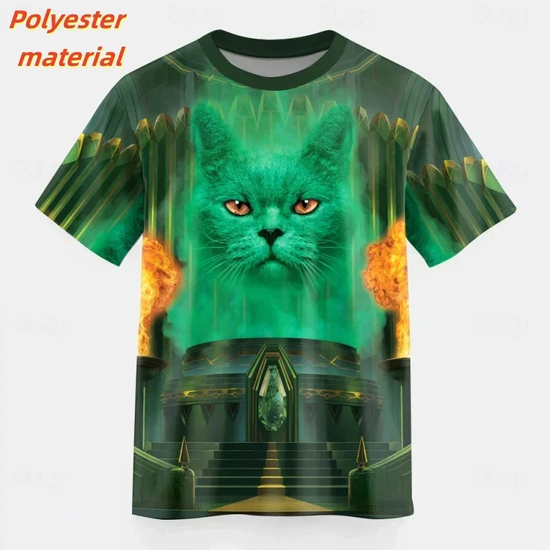Animal Cat Dog 3D Print Sports Fast Dry Breathable Men T-shirt Interesting Trend Casual Loose Street Short Sleeve Clothing Top