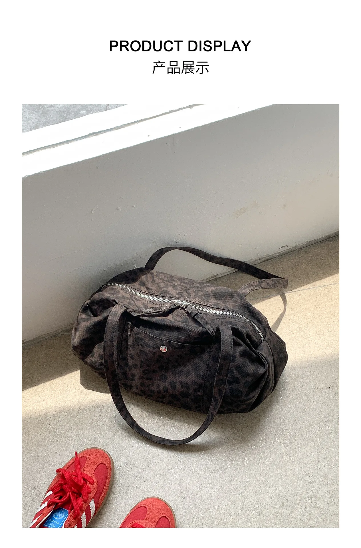 Wilde Leopardenmuster Nylon Umhängetasche Große Kapazität Multipocket Tote Bag Trendy Frauen Casual Geldbörse Guangzhou Hochwertige Tasche – Detail 20