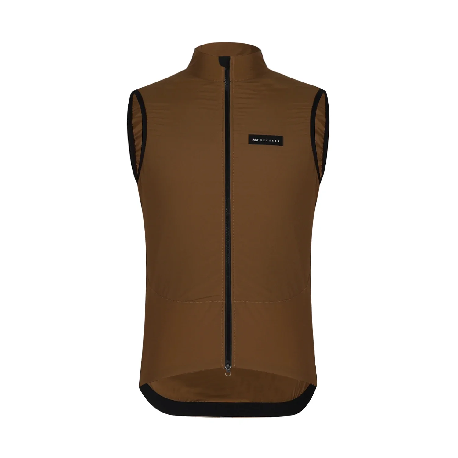 SPEXCEL 2021 Winter Windproof Thermal Fleece Cycling Vest 2-layer Cycling Gilet 3 Back Pockets Brown