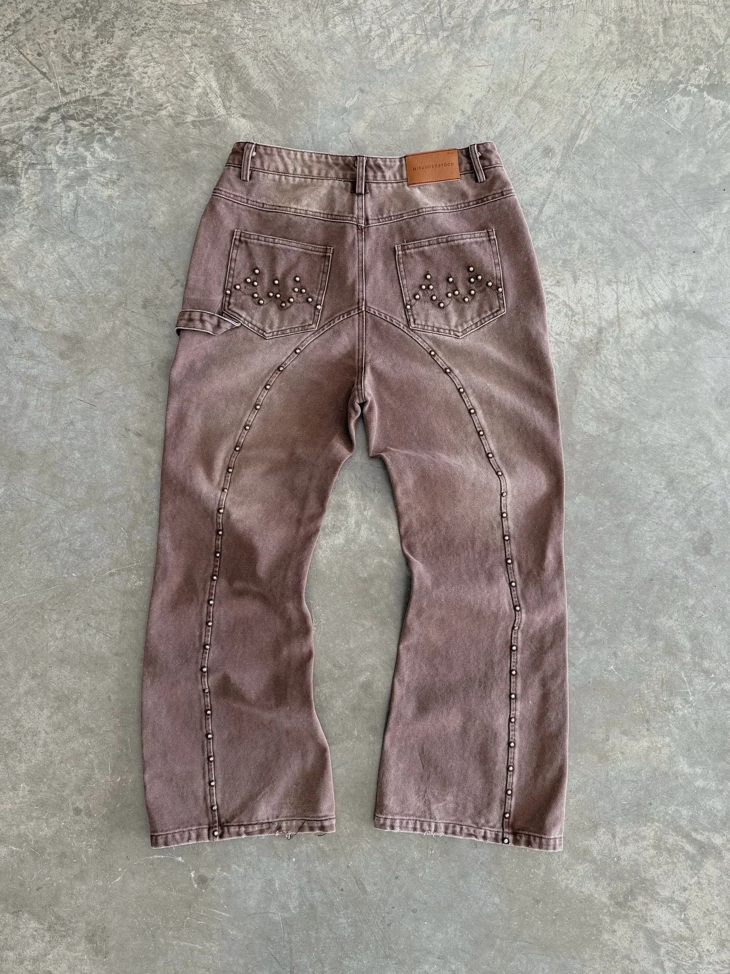 الأمريكية الرجعية حبة التطريز الجينز الرجال النساء موضة الاتجاه السراويل فضفاضة فضفاضة غسلها الهيب هوب موضة نمط زوجين السراويل واسعة