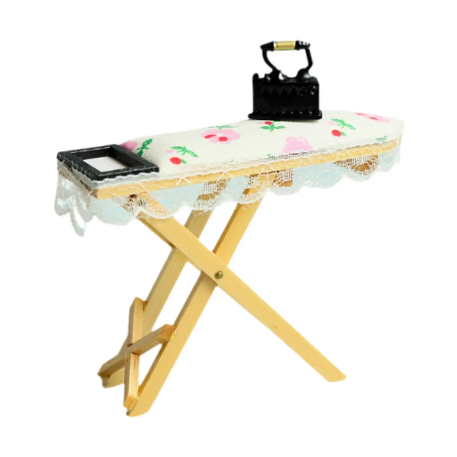 1/12 poppenhuis strijktafel foto rekwisieten simulatie DIY accessoire fantasiespel