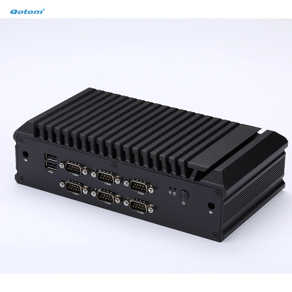 Qotom Barebone Mini PC With 8th/10th Gen Int el Celeron Core I3 I5 I7 Processors 6 COM 2 LAN HD DP VGA Fanless Industrial PC X86