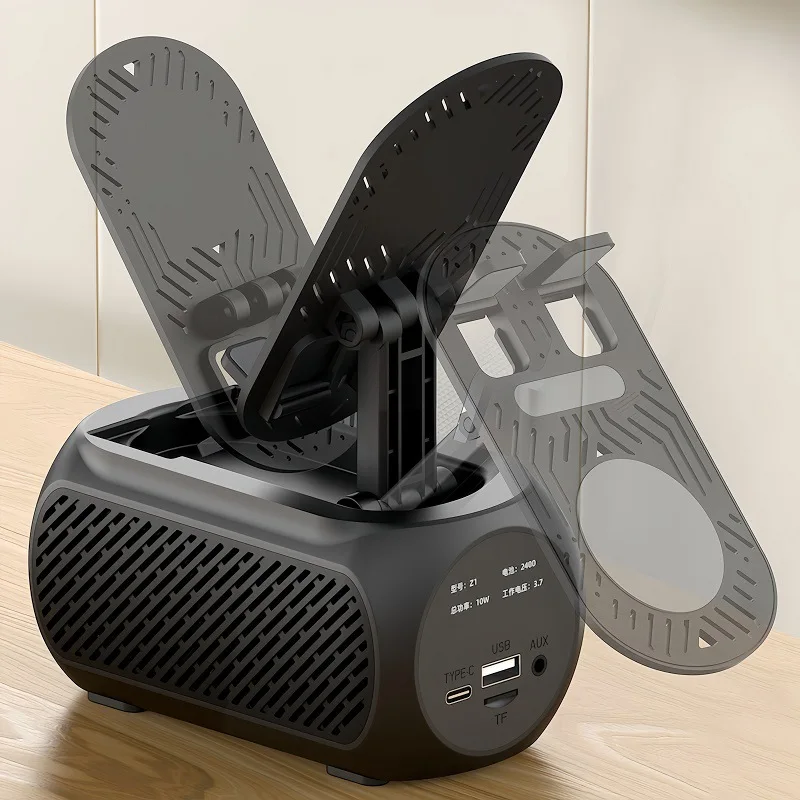 

Цифровые будильники, складная подставка для телефона, HIFI-караоке-колонка, стерео Bluetooth 5.3, FM-радио, портативный мини-сабвуфер с 2 микрофонами