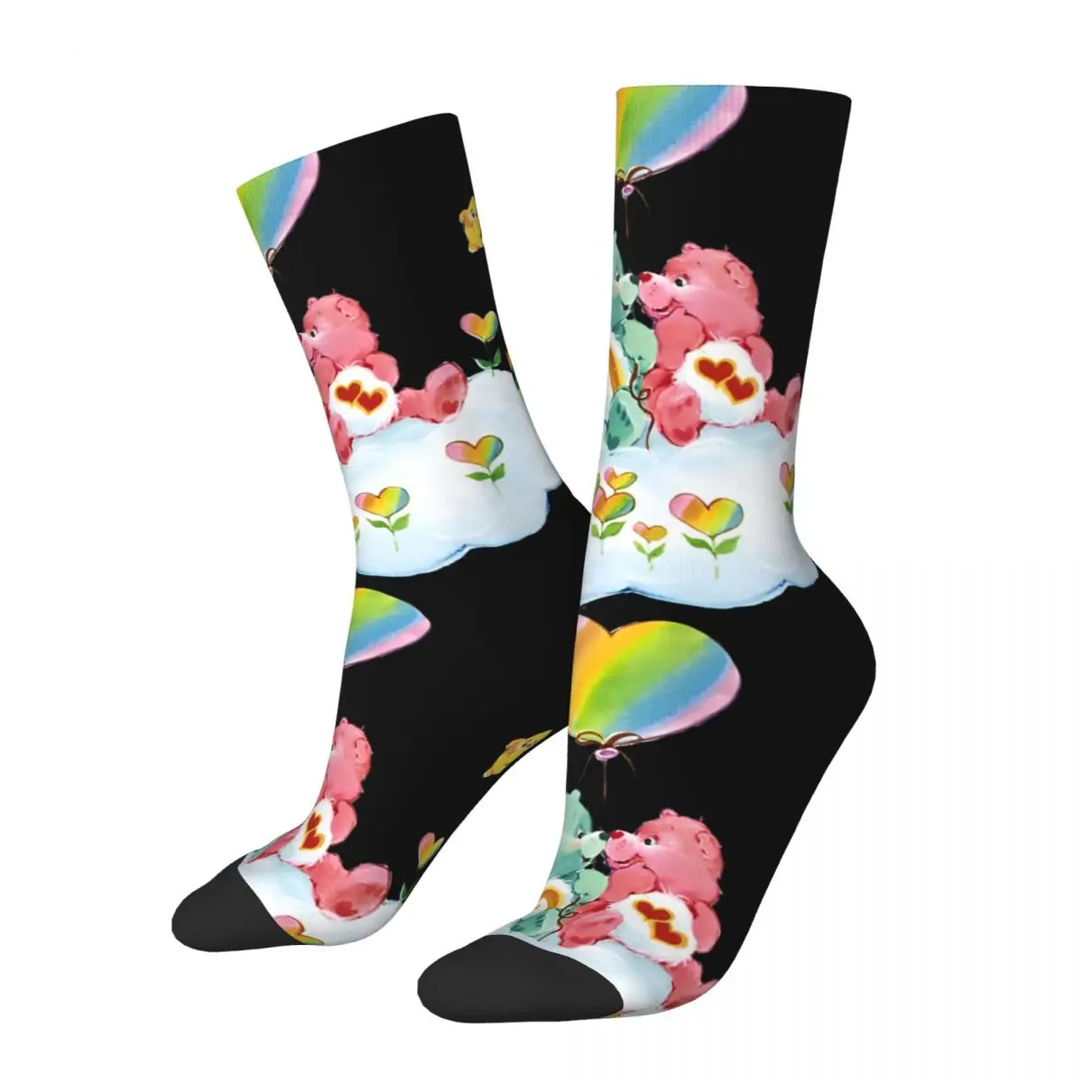 

Winter Warm Harajuku Women Men Care Bears Valentine's Day Wish & Love-A-Lot Bear Socks Non-slip Basketball Socks