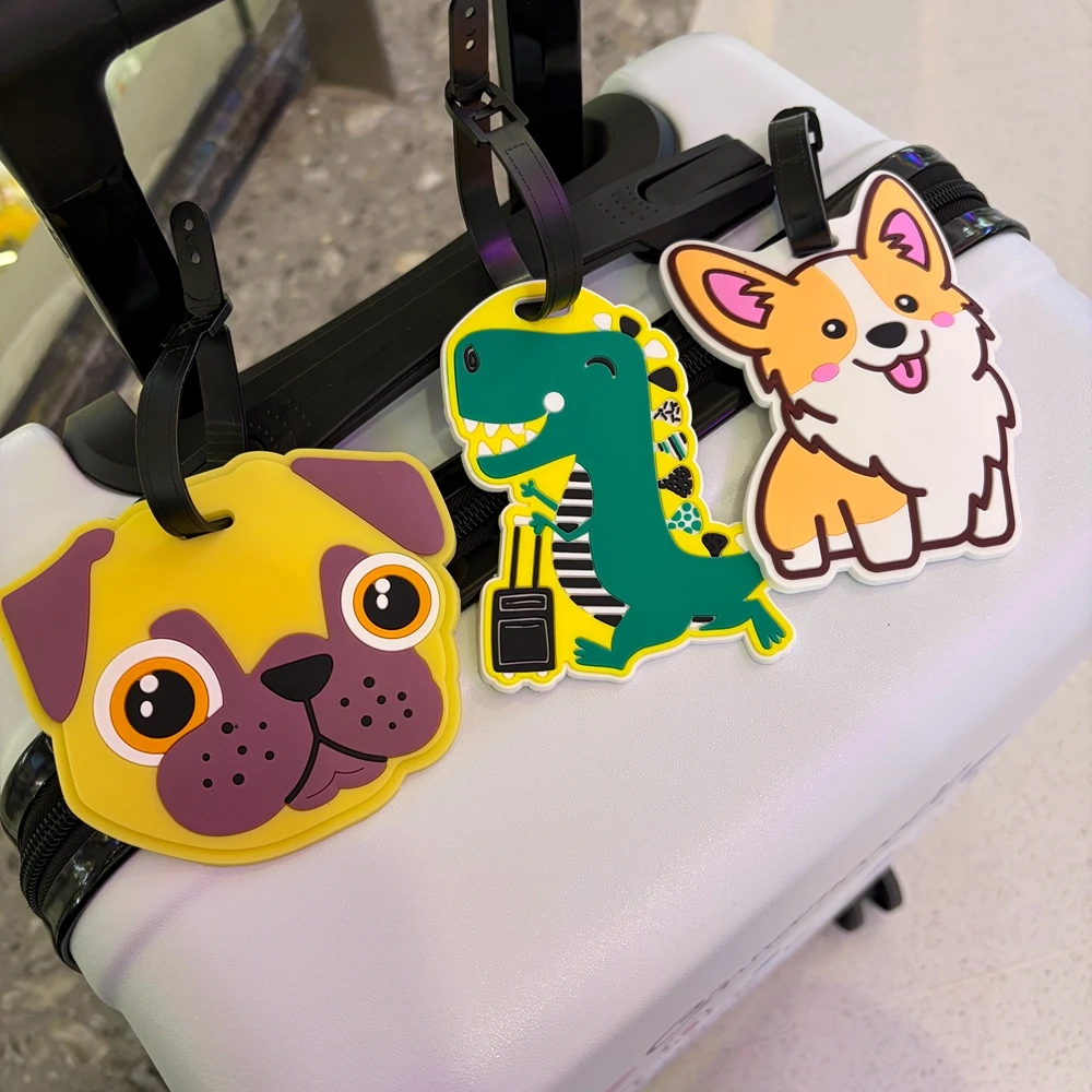 

Cute Animal Corgi Luggage Tag Pendant, Dinosaur Accessory for Bags, Airport Suitcase Anti-Lost Identification Tag Pendant
