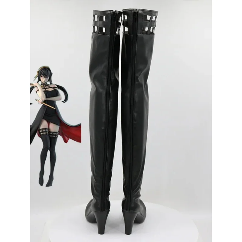 2025 11 SPY x FAMILY Yor Forger Botas Halloween Anime Zapatos de cosplay negros